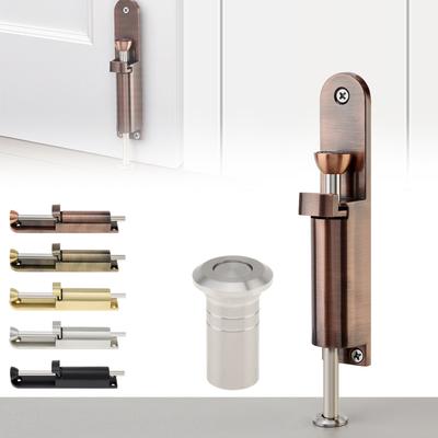 5,5 Zoll Zinklegierung Federbelasteter Schiebetürverschluss Schwerlast Riegel Inklusive Staubbehälter 3 Schrauben Universal