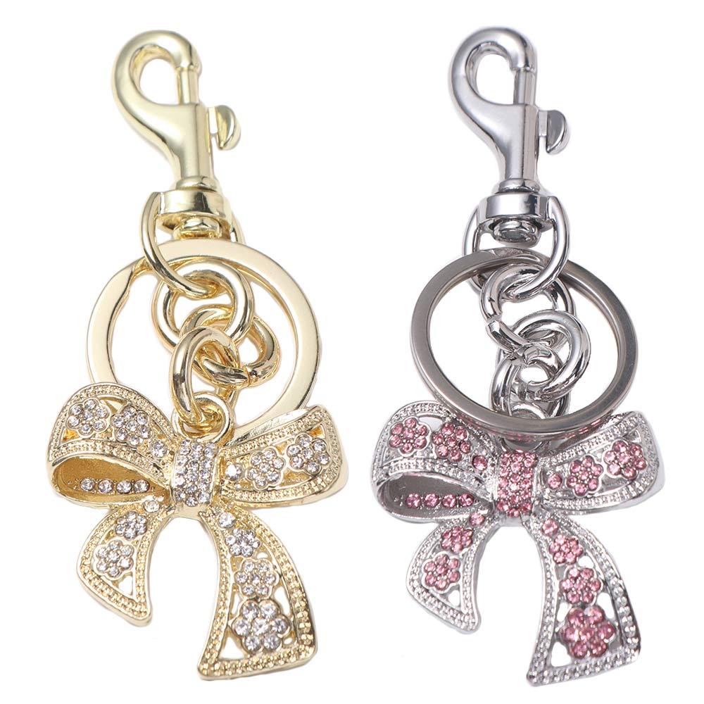 Phone Chain Rhinestone Bowknot Keychains Backpack Hanging Bow Car Keyrings  Creative Gift