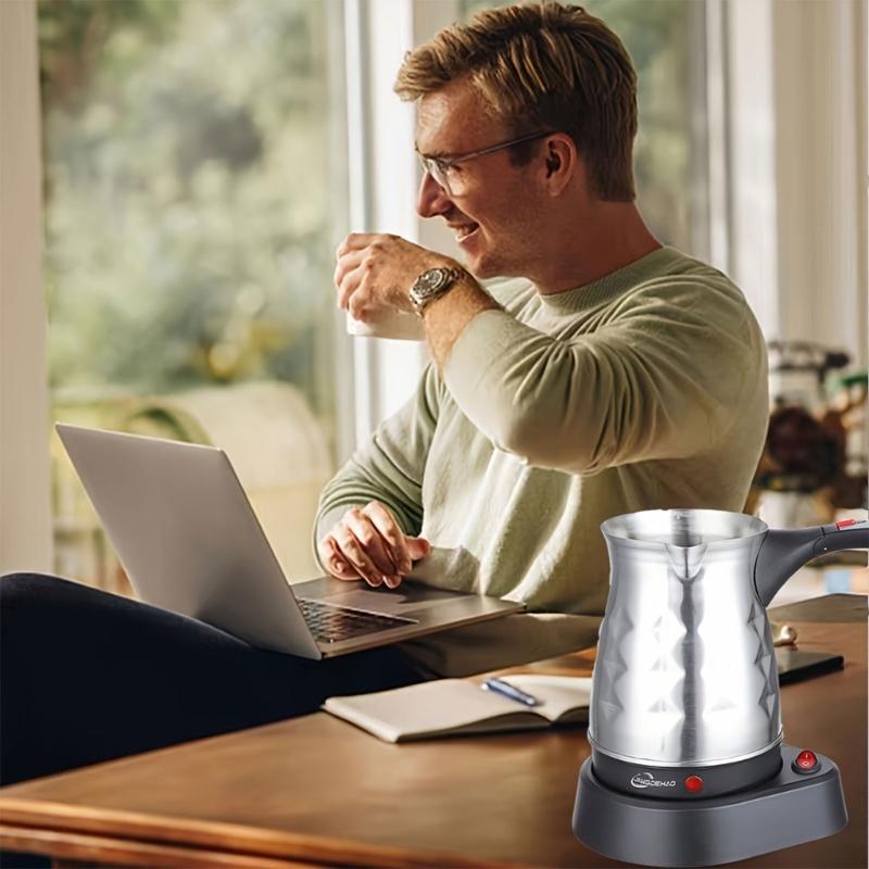 Large Capacity Electric Coffee Maker Pot Stainless Steels Turkish Styles Kettle Folding Handle And Safety Protective