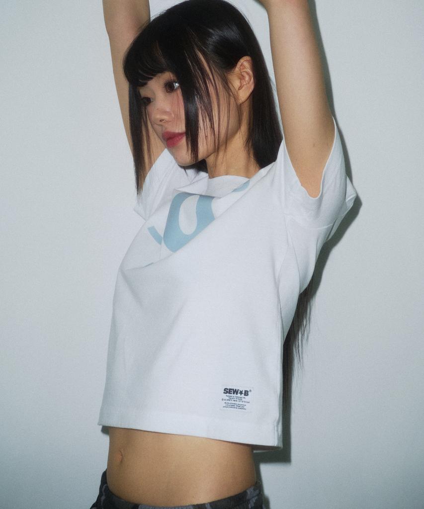 Ssobi -9 Do Gray Semi-Crop Short Sleeve Tee