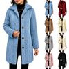 Women's Casual Stylish Plush Button Coat Jacket Outerwear for Fall and Winter Wear