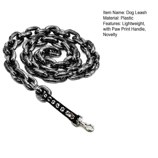 Birthday Gift for Dog Owners Big Chain Leash, Oversized Faux Metal Plastic Lightweight Novelty Pet Photo Props Walking Lead with Handle Puppies Cats,