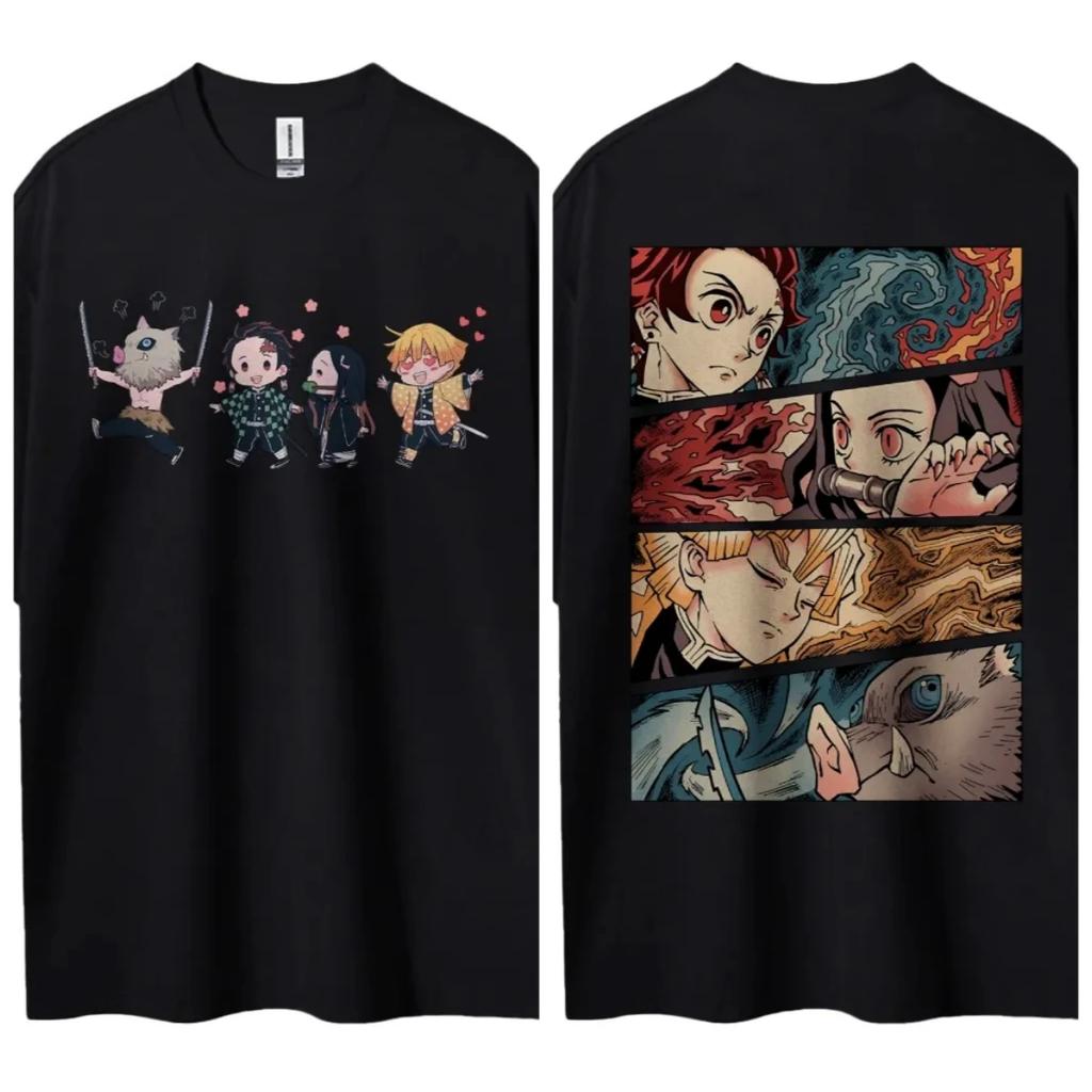 Hot Sale Demon Slayer Japanese Hot-blooded Anime Classic Loose Casual Oversized Short-sleeved Comfortable Soft Cotton Summer New Tee Oversized Top