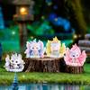 New Oriental Poetic Painting Flocked Nine Tailed Fox Blind Box Collectible Anime Figure Creative Desktop Ornament Holiday Gift