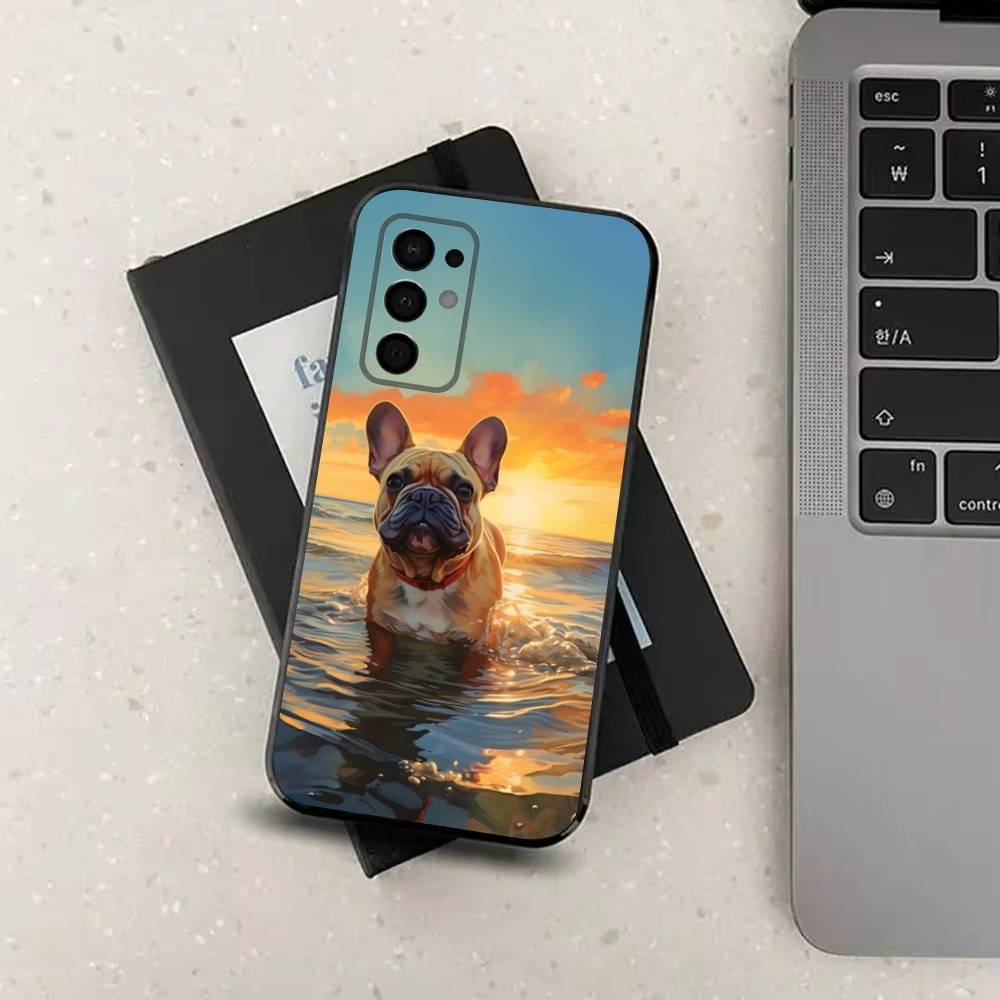 Cute Dog Drench Bulldog For Samsung Galaxy A73,31,Note,72,41,8,9,52,J7,22,71,53,32,Soft Black Silicone Cover Case