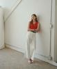 Kkeulle Semi-Wide Cotton Linen Pants_Ivory