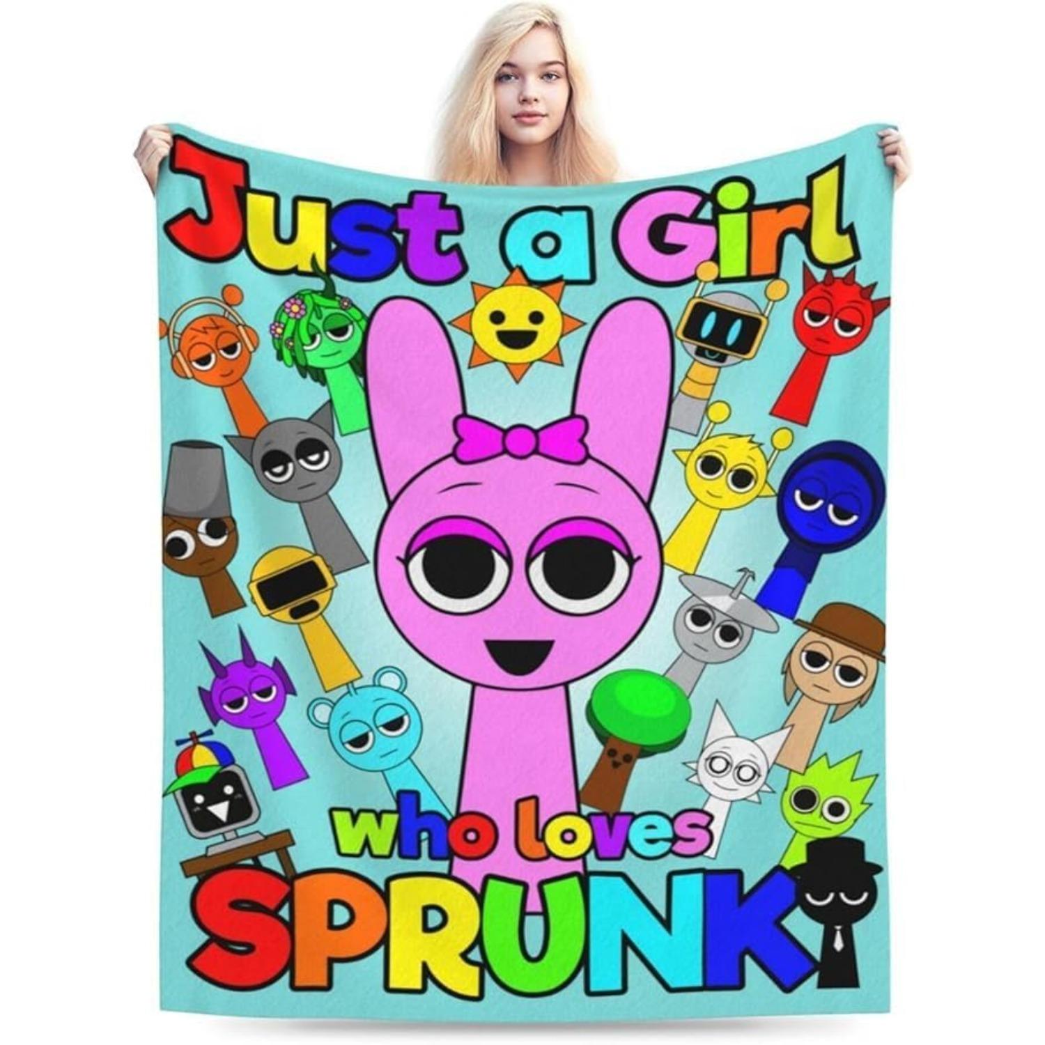 

Игровые фланелевые одеяла Sprunki для детей, мальчиков, летний кондиционер, легкие пледы Incredibox для кровати, автомобиля, подарки на день рождения 75x90cm
