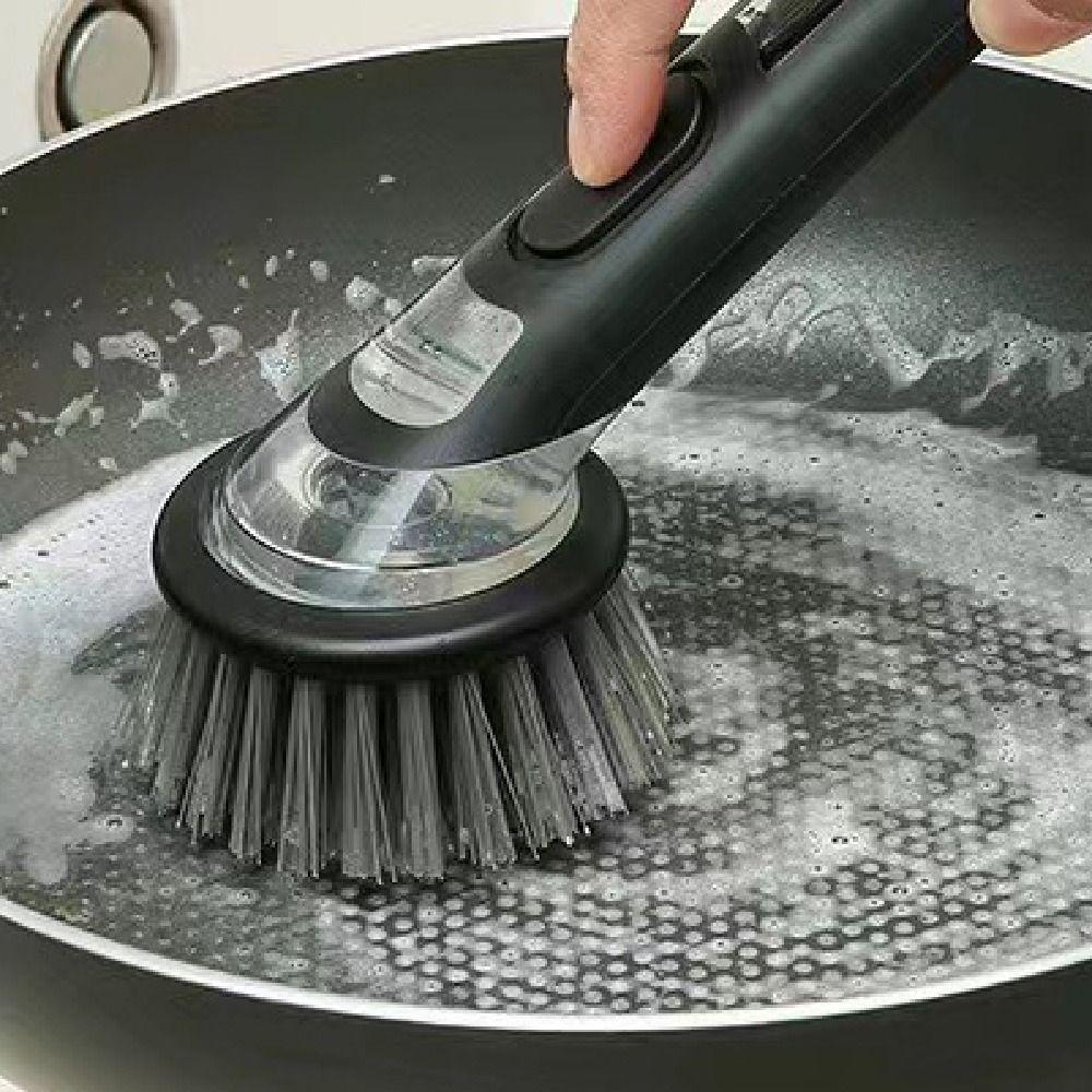 Creative Automatic Liquid Dishwashing Brush Non-Slip Cookware Cleaner Brush  Sink Cleaning