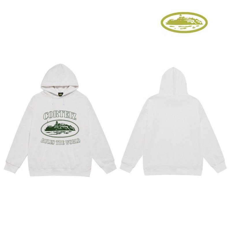 CORT Alcatraz Distressed Hoodie Men Streetwear Loose Fit Couple Sweatshirt Winter