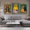 Retro Art Abstract Figure Sunflower Girl Posters Prints Fashion Slogan Canvas Painting Wall Picture for Living Room Home Decor