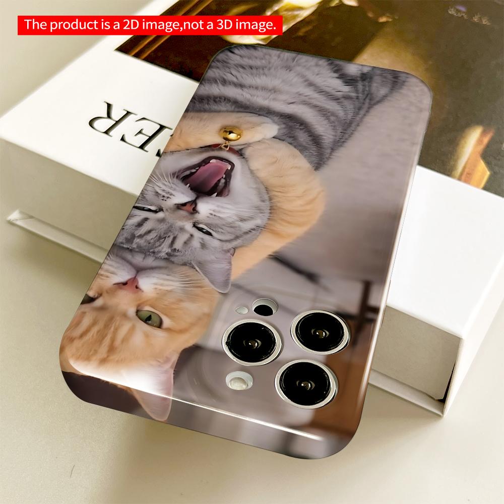 Golden Cat Hug & Yawn Moment All Inclusive Film Hard Phone Case, Compatible with iPhone 18 Pro Max 17 16 15 14 13 12 11