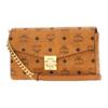 MCM Tracy Printed Logo Gold Hardware PU Envelope Shoulder Bag Women bags Brown MWREAXT06CO001