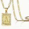 Collana con Ciondolo 26 Lettere Placcata Oro con Catena Spessa