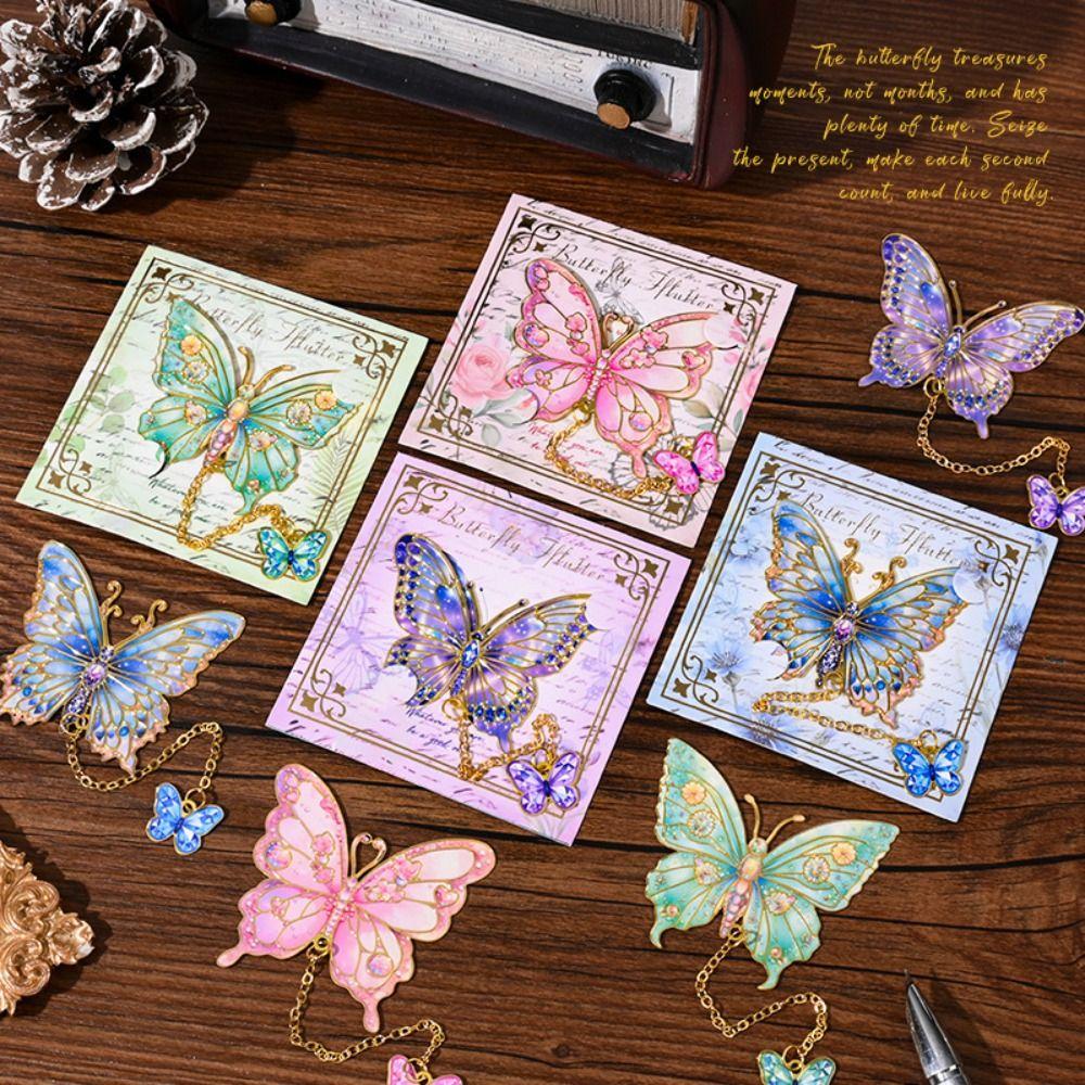 with Charm Chain Page Marker Metal Butterfly Bookmark Durable Bookmark  Students