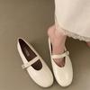Fashion Bailamos 2025 Spring Brand Women Flats Soft Leather Eelgant Dress Shoes  Round Toe Shallow Slip On Ladies Casual Ballet Shoes