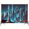 1 Night Sky Line View Statue of Liberty Background Banner Suitable for Birthdays Parties Multiple Sizes To Choose from