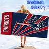 New England Patriots Logo Print Beach Towel, Large Soft Quick Dry Towel for Beach Camping Swimming