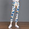 2025 Summer Floral Plaid Elastic Waist Slimming Pants for Women