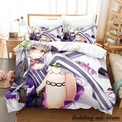 Murasaki Shion Bettwäscheset Einzelbett Twin Full Queen King Size Bettset Erwachsene Kind Schlafzimmer Bettbezugsets Anime Bettwäsche