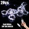 2 Stück 3x3m LED-Vorhang-Lichterkette Weihnachts-Girlande Lichterkette Lichterkette LED-Licht Hochzeits- Heim- Schlafzimmer-Dekoration Beleuchtung