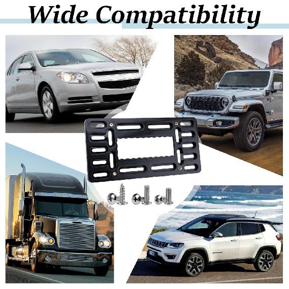 License Plate Bracket Holder, Front License Plate Bracket, No Drill Front Plate Mount, Licenses Plates Brackets Bumper, Car Frame Mount Adapter With