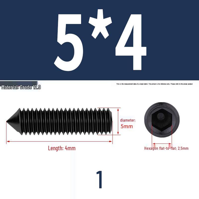 12.9 Edelstahl 304 Innensechskant Kegelspitze Gewindestift M2/M3