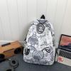 Schoolbag Korean Version Japanese Ins Fashion Trend Schoolbag Male Trendy Brand Couple Graffiti Print Junior High School Student Backpack