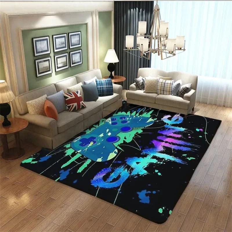 

Gamer Rugs for Bedroom Playroom Boys Teen Game Gamepad Carpet Bathroom Kitchen Living Room Floor Mat Home Decor Non-Slip Doormat 40 x60