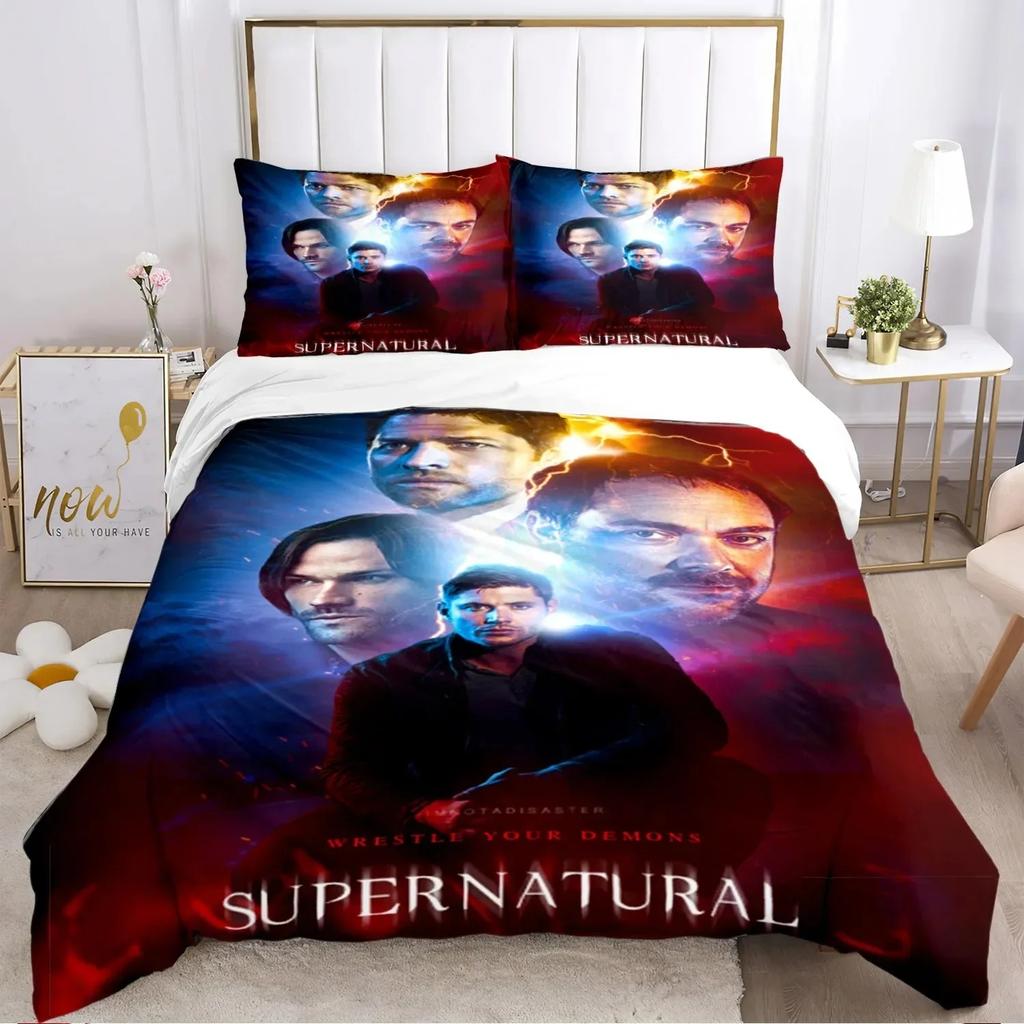 Set Biancheria da Letto Supernatural Singolo Matrimoniale King Full Size Singolo Doppio Copripiumino Federa Letto Ragazzi Ragazze Adulti