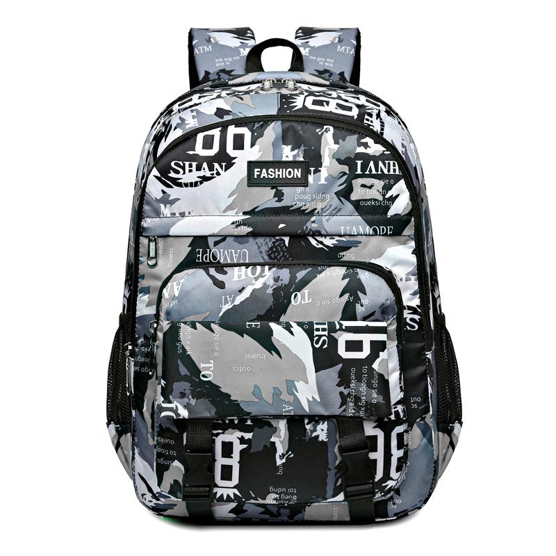 

Backpack New Fashion Middle and High School Student School Bag Large Capacity Breathable Back Protection Casual Computer Backpack сірий колір