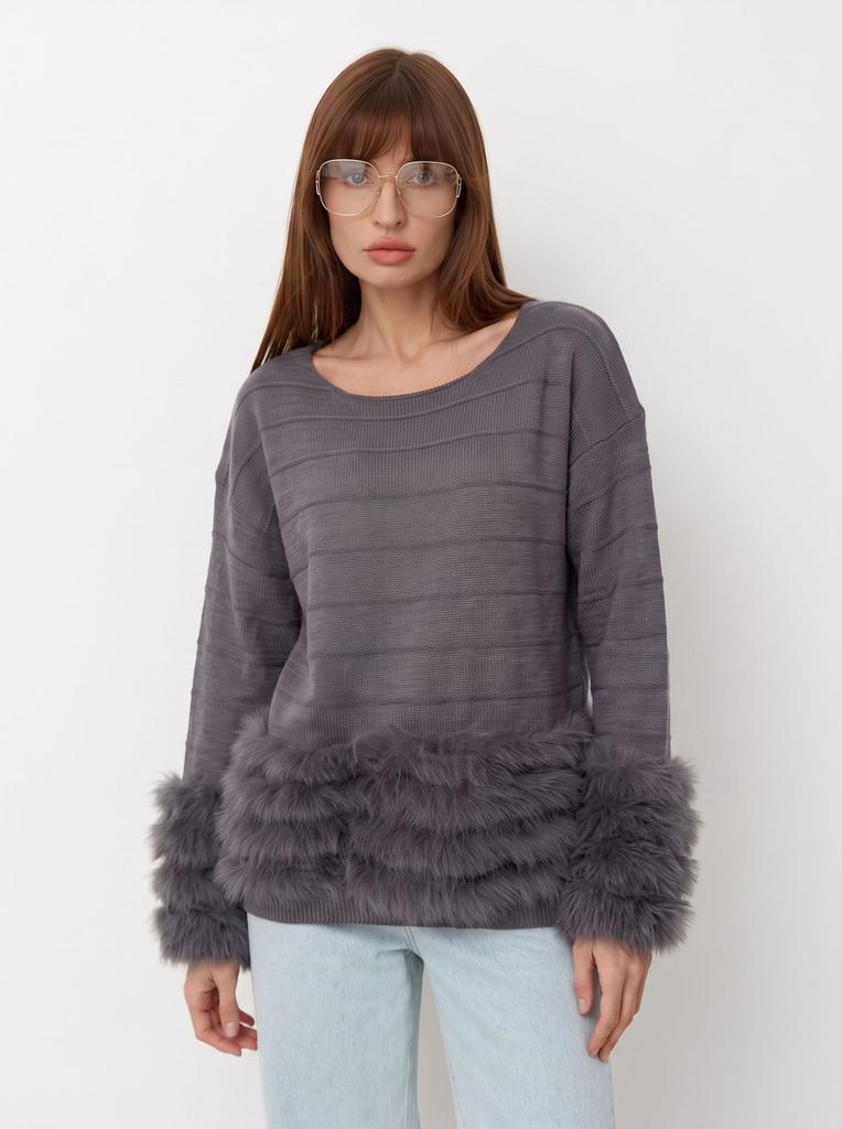 2026 autumn and winter new European and American ins romantic Su splicing crew neck sweater women's lazy wind striped knitted top