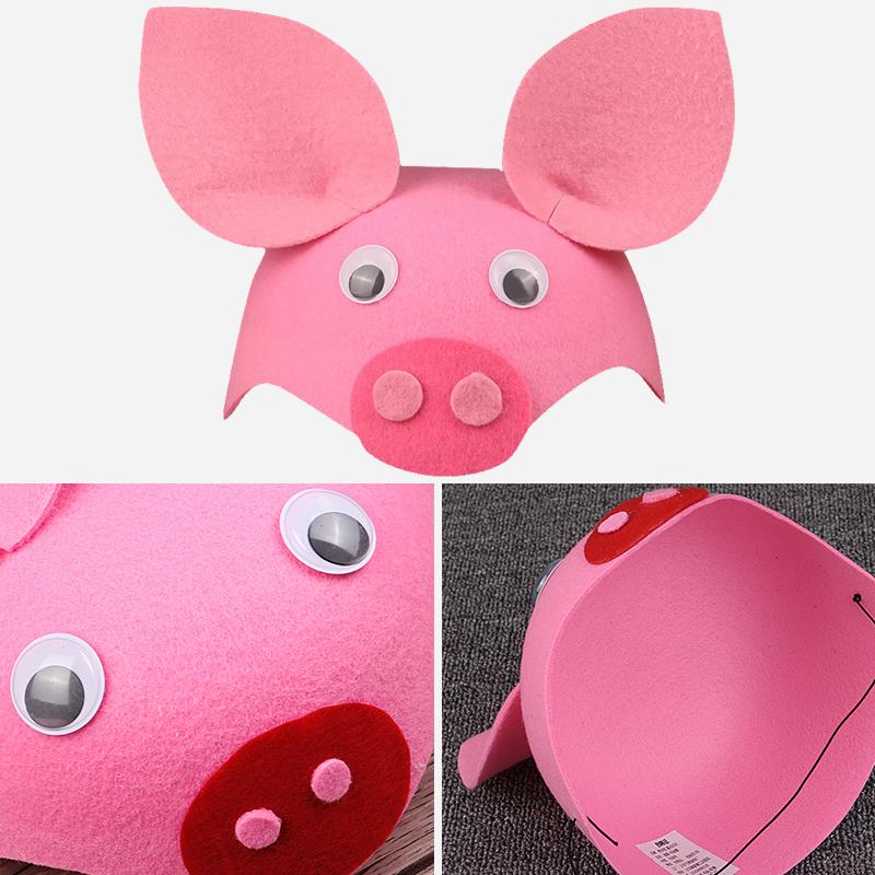 Cartoon Animal Party Kids Hat Children's Day Stage Performance Props Zoo Carnival Felt Hat Zodiac Rabbit Mouse Headdress