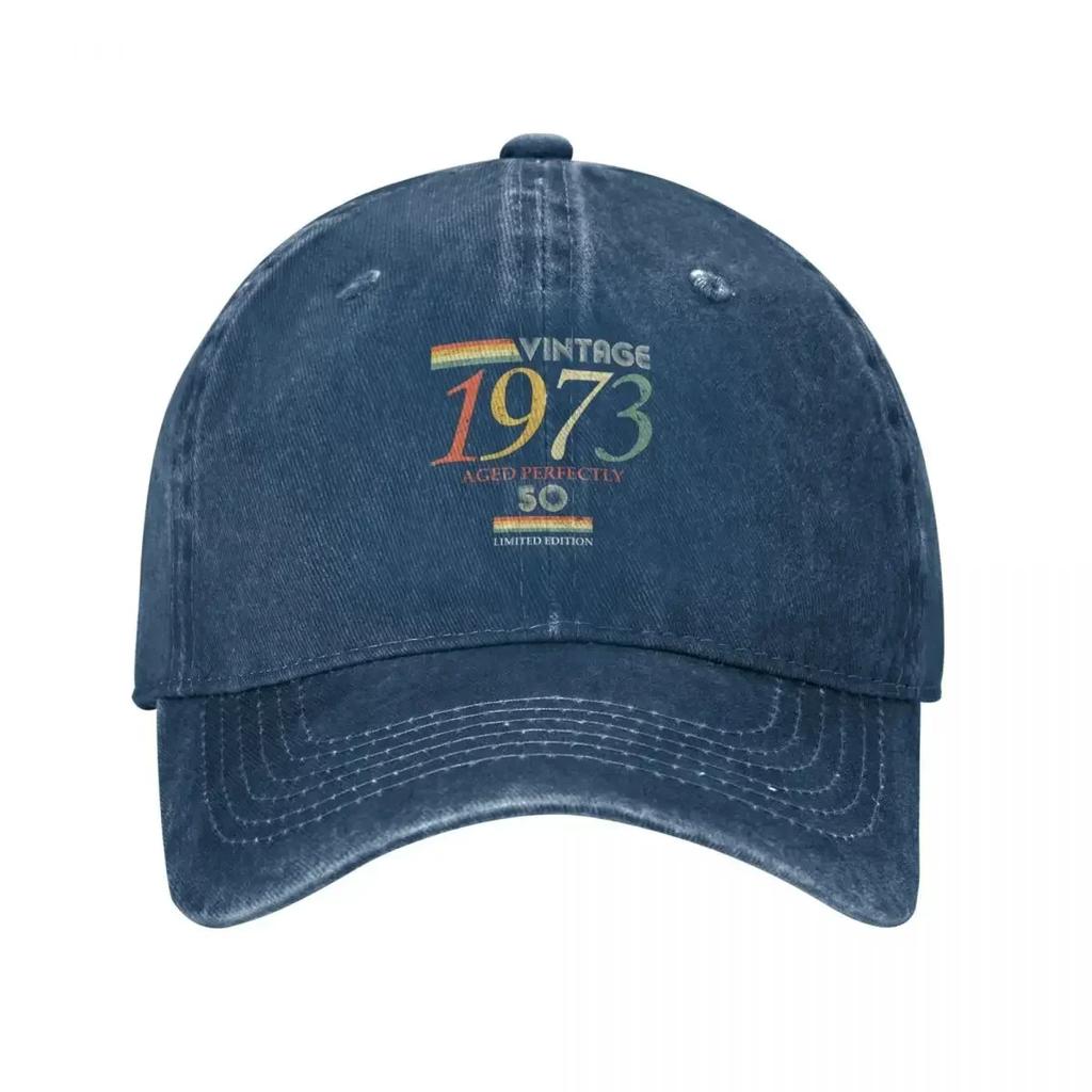 Vintage 1973, 50th Birthday Aged Perfectly Gift Baseball Cap Fishing cap western Hat Women's Beach Outlet Men's