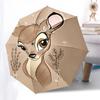 Deer, Illustration Themed Automatic Opening and Closing Umbrella, Brightly Colored 8-rib Portable Umbrella, Suitable for Men and Women, A Perfect Gift