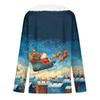 Women's Christmas Printed Long Sleeved Party Plush Neck V-neck Top