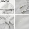 BITCED Women's Spring/Autumn Hooded Water-Resistant Jacket with Belted Waist Lightweight Casual Oversized Trench Coat