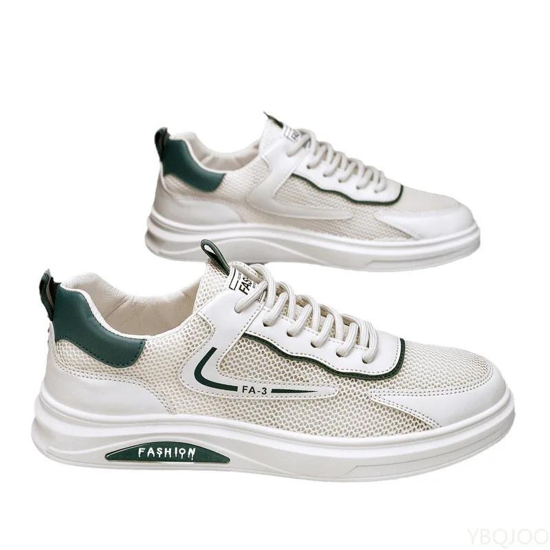 Fashion Men's 2025 New white Shoes Summer breathable mesh footwear Fashion hollow Sneakers Casual Wear resistant Trendy Shoes Zapatos