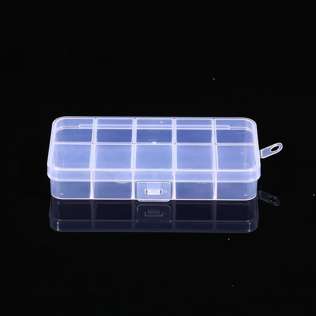 10-Slot Transparent PP Plastic Storage Box for Jewelry and Fishing Gear - Dustproof Organization Box