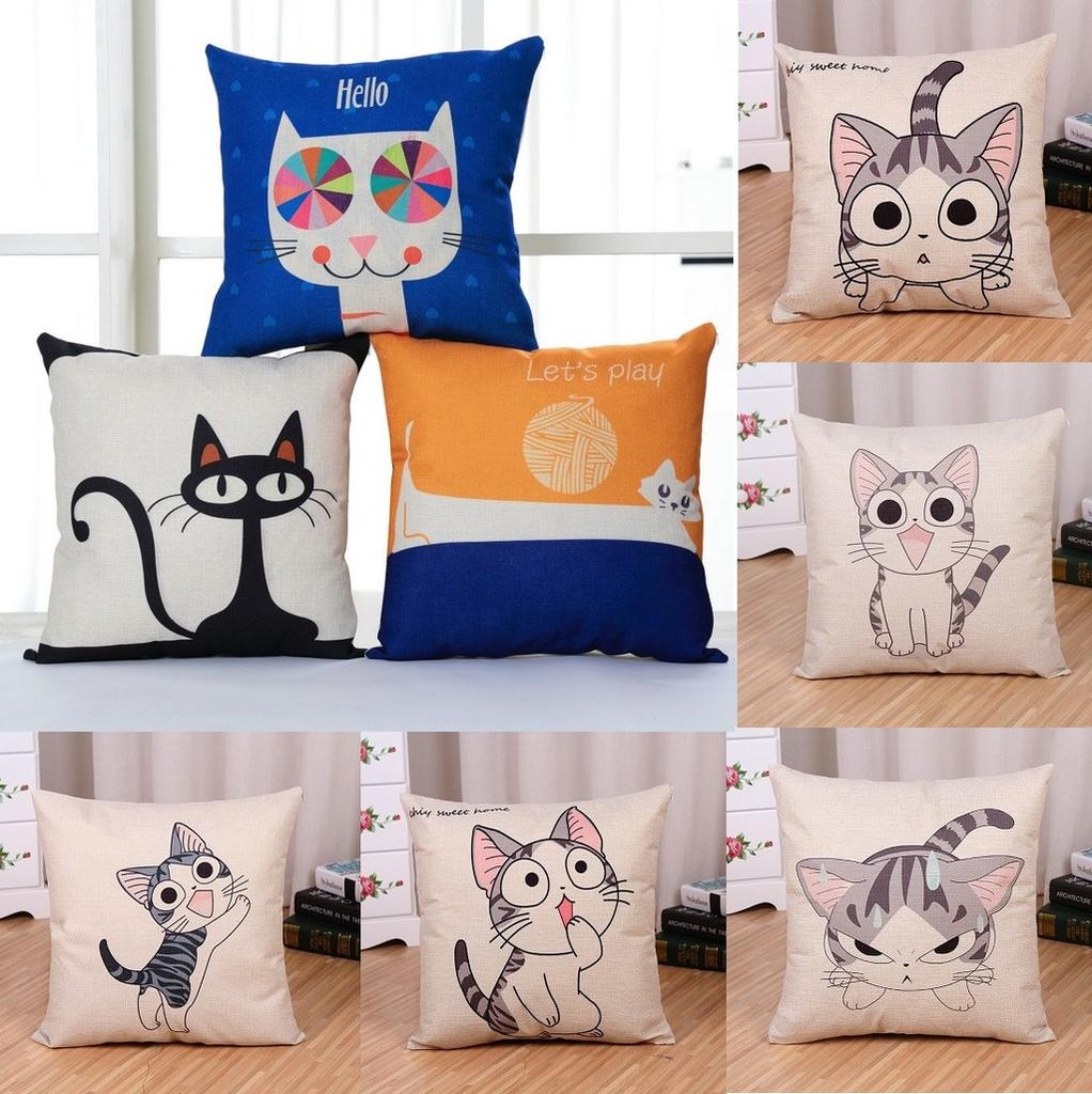 Cartoon Animal Cushion Cover With Printed Design For Bedroom And Lounge