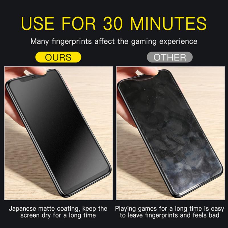 For iPhone 11 12 13 Mini 14 15 16 Pro Max X XR XS XS Max SE 2020 6 6s 7 8 Plus Matte Anti Glare Full Screen Tempered Glass Film