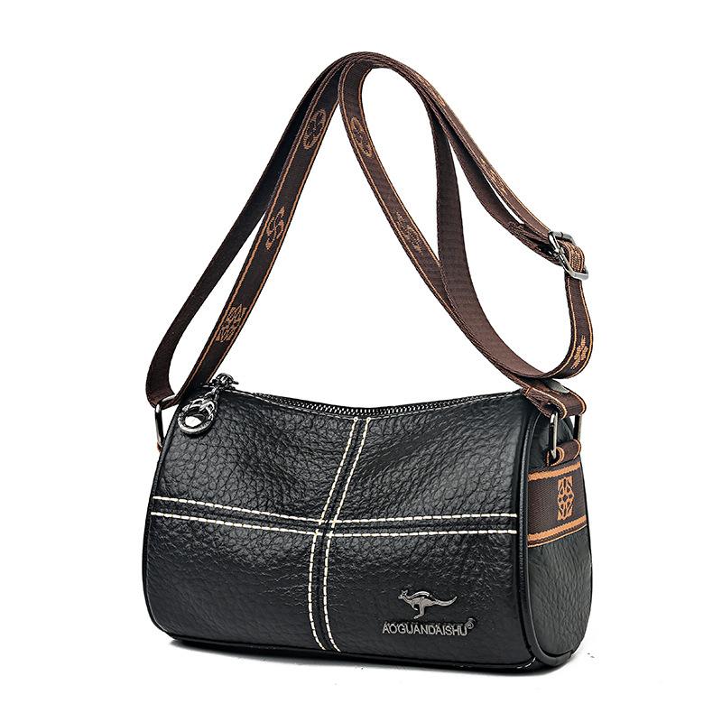 Genuine Leather Crossbody Bag for Women, Patchwork
