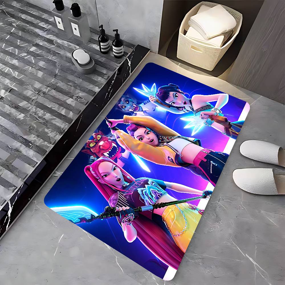 Kpop Demon Anmie H-Hunters Floor Mat Non-Slip Laundry Room Mat Laundry Decor Balcony Child Living Room Bedside Mats
