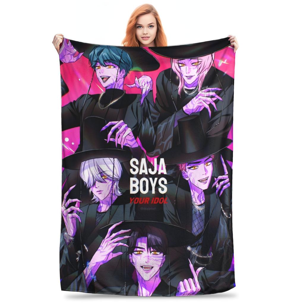 Saja Boys But Daddy I Love Him Kpop Demon Hunters Blanket Multiple Sizes Warm Cozy Fluffy  Throw Blankets for Couch Sofa and Bed