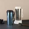 Kaffeebecher tragbar hochwertig Eisblumen-Titanbecher mit tragbarem Outdoor-Thermosbecher mit großem Fassungsvermögen