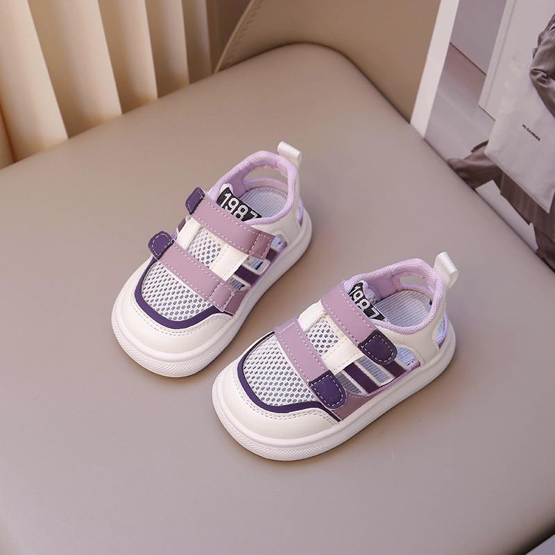 

Детские спортивные сандалии Удобные детские пляжные туфли Противоскользящая мягкая подошва Модные 2025 Лето Новые Мальчики Девочки Повседневная обувь Застежка на липучке 21 фиолетовый