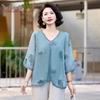 YUZHAOLIN Women's Summer Silk Blouse & Top Set