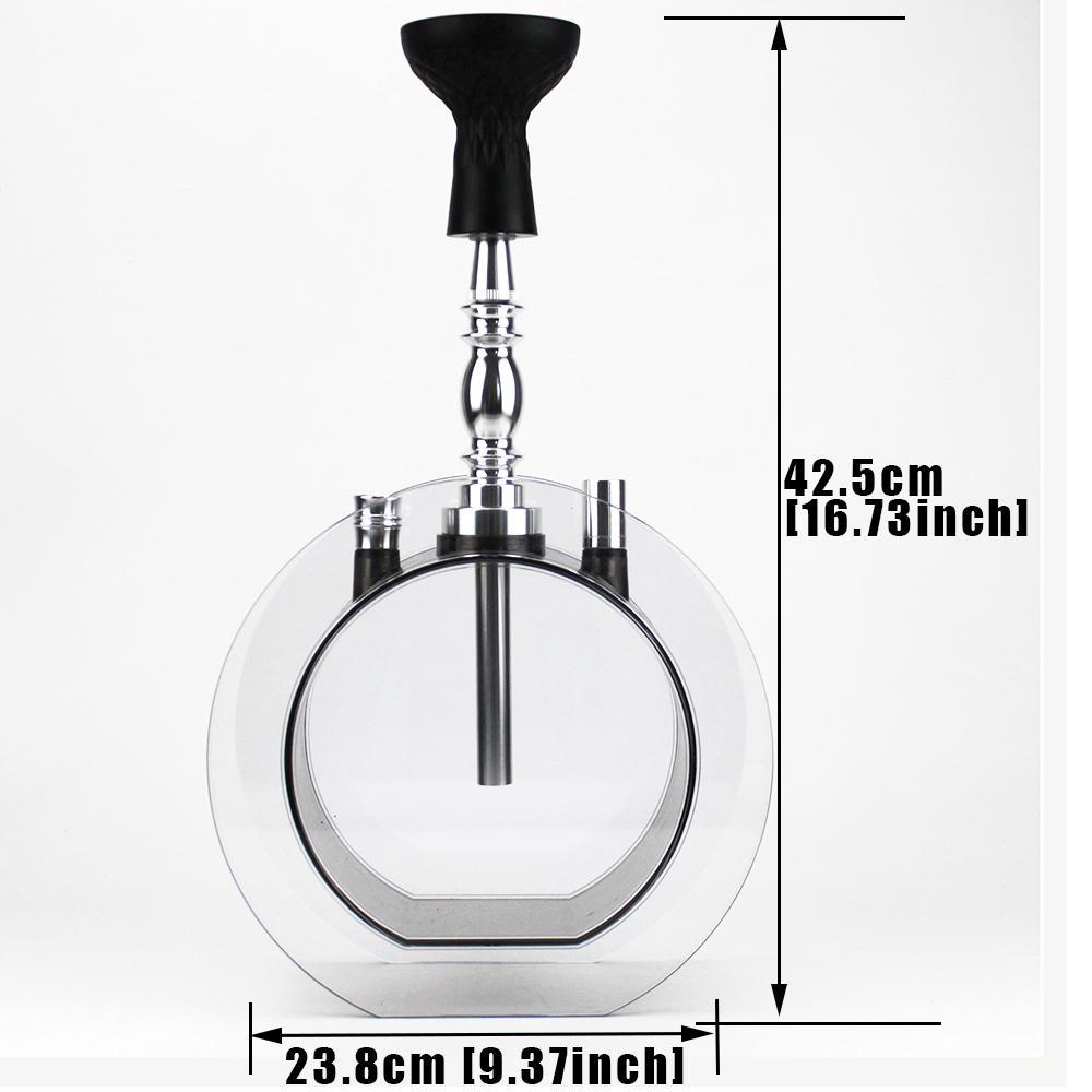 High Quality Acrylic Shisha Water Pipe Shisha Metal Tongs Hookah Single Hose Narguile Chicha Transparent Hookah Set
