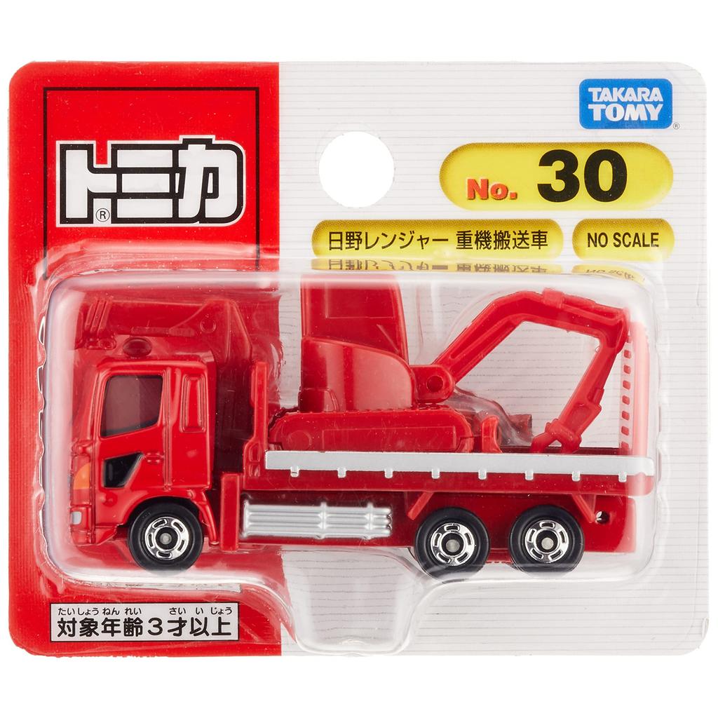 TAKARA TOMY "Tomica No.30 Hino Ranger Heavy Equipment Transport Vehicle (Blister Package)" Mini Car Toy 3 Years Old and Up Blister Package Passes Toy