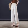 TERRE BLEUE Women's Cropped Wide-Leg Casual Pants