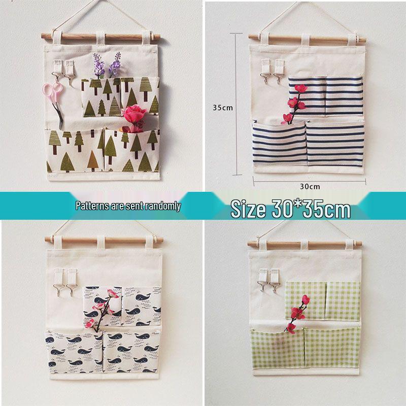 Multi-layer Fabric Hanging Storage Bag for Dormitory and Wardrobe Door, Wall-Mounted Phone Organizer